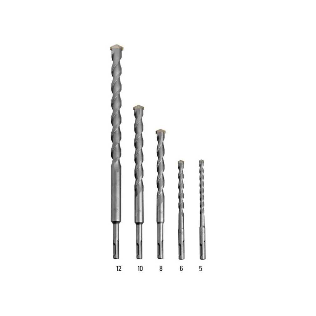 SET 5 PUNTE PER TRAPANO PER MARTELLO PNEUMATICO SCALPELLO ACCIAO 5-6-8-10-12 MM