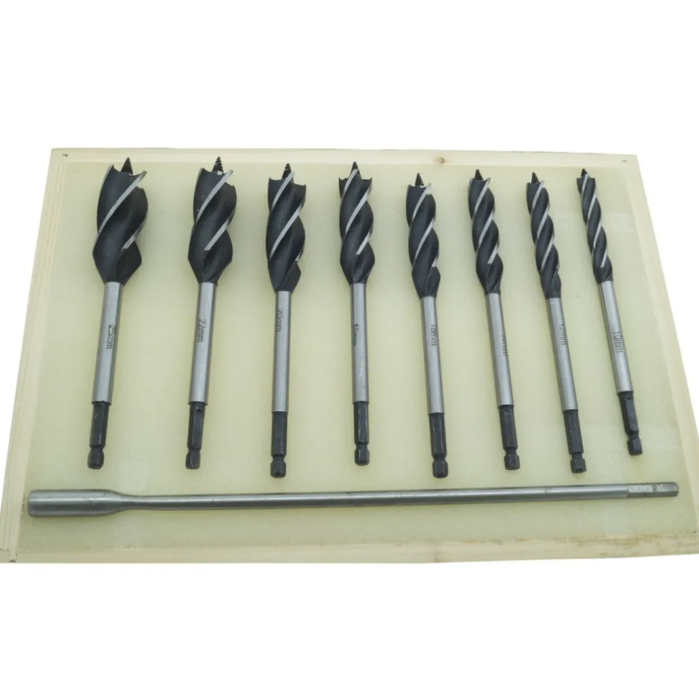 SET 8 PUNTE PER TRAPANO TASSELLATORE PUNTALE AUTOFILETTANTE LEGNO CON PROLUNGA