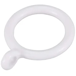 SET 8 PZ ANELLI GANCIO AD ANELLO PER TENDE IN PLASTICA DA 45 MM BIANCO TONDI BAGNO 87352