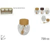 SET 3 PZ BARATTOLI IN VETRO 720CC CON COPERCHIO CUCCHIAINO CONTENITORI 720150