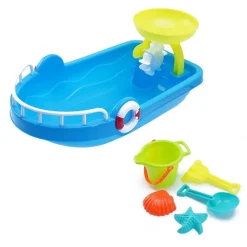 SET 6 PZ BARCA CON ACCESSORI MARE SPIAGGIA GIOCATTOLI PER BAMBINI ESTATE 20X37CM 258261