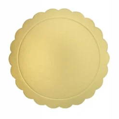 SET 3 PZ BASE PER TORTA ROTONDA PIATTO SOTTOTORTA DORATO 22 CM CON BORDINO 31160