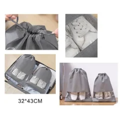 SET 2 PZ BORSA SACCHI SACCA PORTA SCARPE PORTASCARPE VIAGGIO SPORT 32X43CM 58086