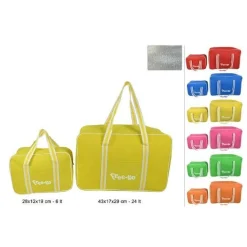 SET 2 PZ BORSE TERMICHE 24 LT + 6 LT BORSA FRIGO COLORATA MARE CAMPEGGIO PICNIC