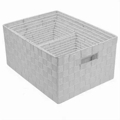 SET 21 PZ BOX SCATOLA IN TESSUTO PORTAOGGETTI ORGANIZER CON MANICI BIANCO 79085