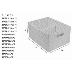 SET 21 PZ BOX SCATOLA IN TESSUTO PORTAOGGETTI ORGANIZER CON MANICI BIANCO 79085