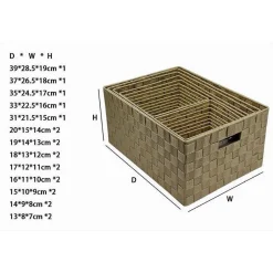 SET 21 PZ BOX SCATOLA IN TESSUTO PORTA OGGETTI ORGANIZER CON MANICI BEIGE 79087
