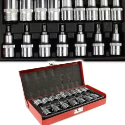SET 16 pz BUSSOLE TORX T30-T70 MASCHIO FEMMINA E10-24 IMPRONTA KIT BOX METALLO