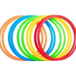 SET 12 PZ CERCHI PIATTI COLORATI PER FITNESS ESERCIZI DI COORDINAZIONE DA 40CM