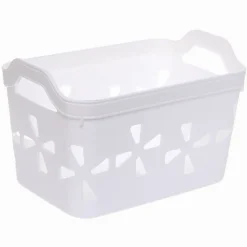 SET 2 PZ CESTO PORTAOGGETTI CESTINO PORTA TUTTO CON MANIGLIE 18,5X12X12 CM 10723