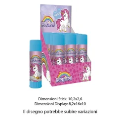 SET 12 PZ COLLA STICK DA 25GR GRAFICA UNICORNO PER SCUOLA REGALI FESTE BAMBINE 738936