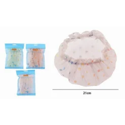 SET 2 PZ CUFFIA PER DOCCIA BAGNO COLORATA A POIS ELASTICO PROTEGGE CAPELLI 87181