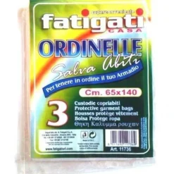 SET 3 PZ CUSTODIE SALVA ABITI COPRIABITI IN CELLPHANE TRASPARENTE DA 65CMX140CM