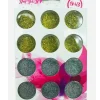 SET 12 PZ DECORAZIONE UNGHIE GLITTER ORO ARGENTO NAIL ART STRASS MANICURE COLATA