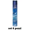 SET 6 PZ DEODORANTE PER AMBIENTE SPRAY PROFUMO CASA FRESCO 300 ML OCEANO