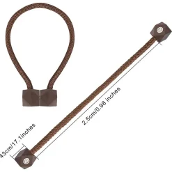 SET 2 PZ. FERMATENDE MAGNETICI PER TENDA MODERNO FIBBIA INTRECCIATA COLOR CAFFÈ