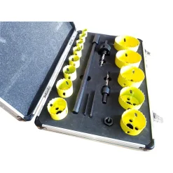 SET 19 PZ FRESE A TAZZA BI METAL PER TRAPANO 2 ATTACCHI 13 FRESE PROLUNGA