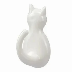 SET 6 PZ GANCI ADESIVI A FORMA DI GATTO BIANCHI PER CUCINA BAGNO DA PARETE 79347