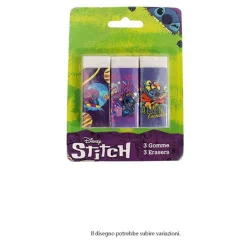 SET 3 PZ GOMME PER CANCELLARE STITCH CANCELLERIA PER SCUOLA REGALO FESTA BAMBINI 961112