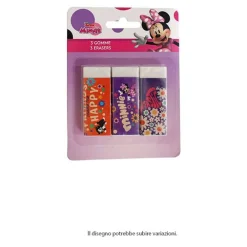 SET 3 PZ GOMME PER CANCELLARE MINNIE CANCELLERIA PER SCUOLA REGALO FESTA BAMBINE 961075