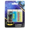 SET 3 PZ GOMME PER CANCELLARE BATMAN CANCELLERIA PER SCUOLA REGALO FESTA BAMBINI 961129