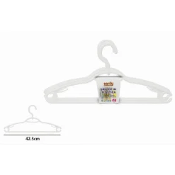 SET 3 PZ GRUCCE PLASTICA STAMPELLE APPENDI ABITI PANTALONI GIACCHE BIANCO 79329