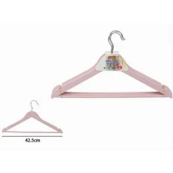 SET 3 PZ GRUCCE STAMPELLE IN PLASTICA APPENDIABITI VESTITI PANTALONI ROSA 79318