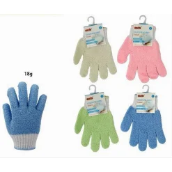 SET 4 PZ GUANTO DOCCIA BAGNO MASSAGGIO ESFOLIANTE PELLE CORPO VARI COLORI 79287