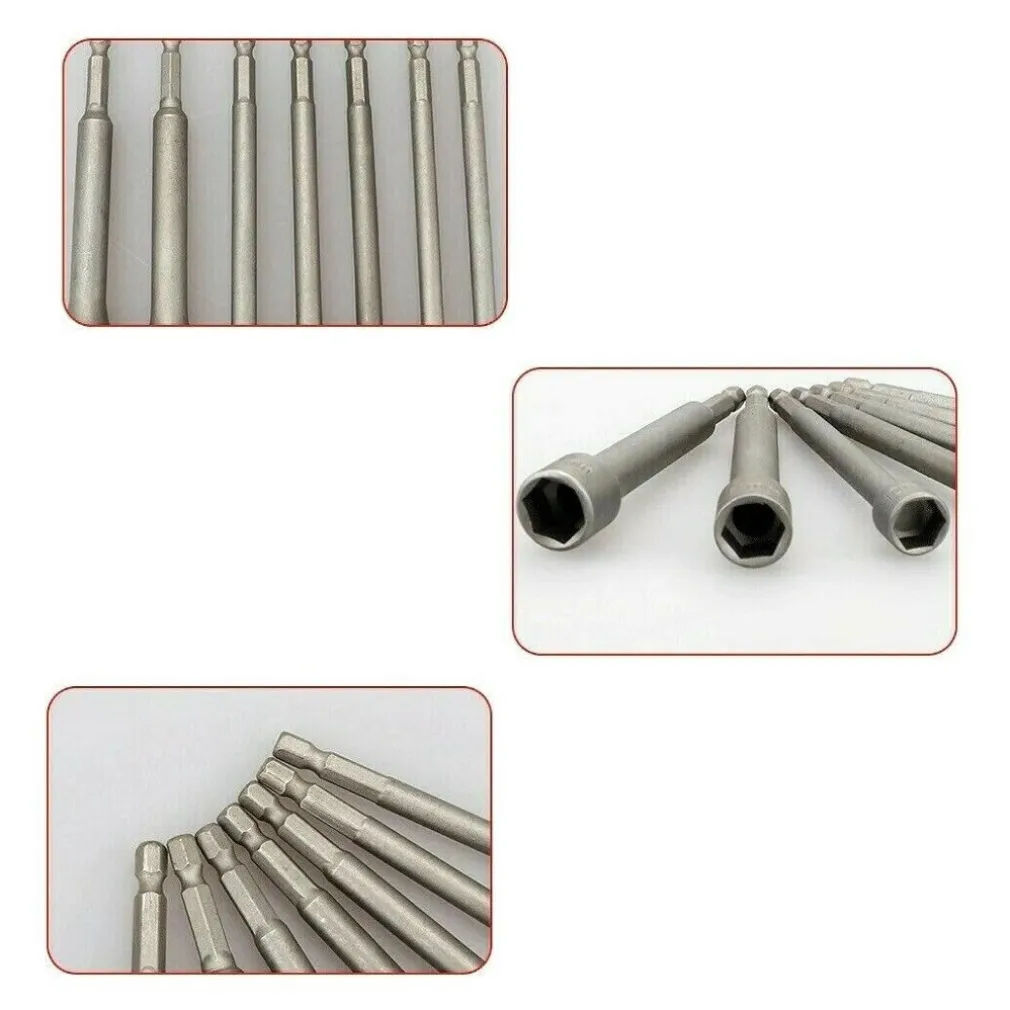SET 7 PZ INSERTI CHIAVI A BUSSOLA ESAGONALI PER TRAPANO AVVITATORE DA 5 A 12MM