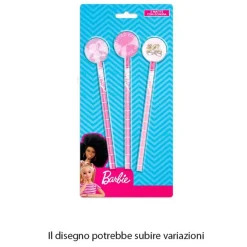 SET 3 PZ MATITE CON GOMMA TEMA BARBIE ACCESSORI PER DISEGNO SCUOLA BAMBINE 955548