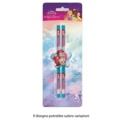 SET 2 PZ MATITE CON GOMMA STELLA GRAFICA PRINCIPESSE CANCELLERIA SCUOLA BAMBINE 960689
