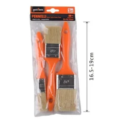 SET 3 PZ PENNELLI PIATTI PER PITTURA DIMENSIONI 20/40/50MM MANICO PLASTICA 90308