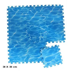 SET 9 PZ PIASTRELLA DESIGN ACQUA 31X31X1CM PUZZLE EVA PISCINA PROTEZIONE 980197