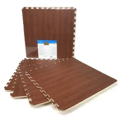 SET 4 PZ PIASTRELLA TAPPETO EVA EFFETTO PARQUET PUZZLE 60X60CM TAPPETINO 194694