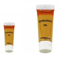 SET 6 PZ PITTURA ACRILICA VERNICE CONFEZIONE COLORE GIALLO OCRA TUBO 75 ML 07506