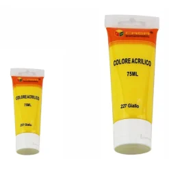 SET 6 PZ PITTURA ACRILICA VERNICE CONFEZIONE COLORE 227 GIALLO TUBO 75 ML 07504