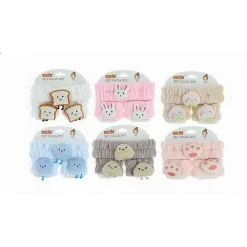 SET 3 PZ POLSINI FASCIA PER CAPELLI VARI MODELLI LAVAGGIO VISO TRATTAMENTI 10757