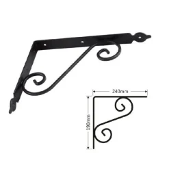 SET 2 PZ REGGIMENSOLA SUPPORTO STAFFA ANGOLIERE FANTASIA 240X190 MM NERA 91278