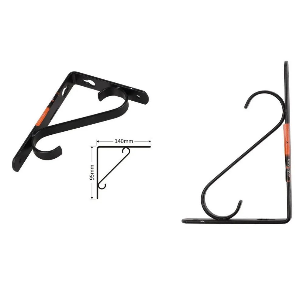 SET 2 PZ REGGIMENSOLA SUPPORTO STAFFA ANGOLIERE RINFORZO 140 X 95 MM NERA 91284