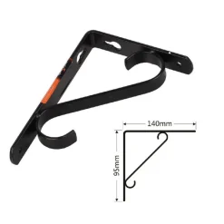 SET 2 PZ REGGIMENSOLA SUPPORTO STAFFA ANGOLIERE RINFORZO 140 X 95 MM NERA 91284