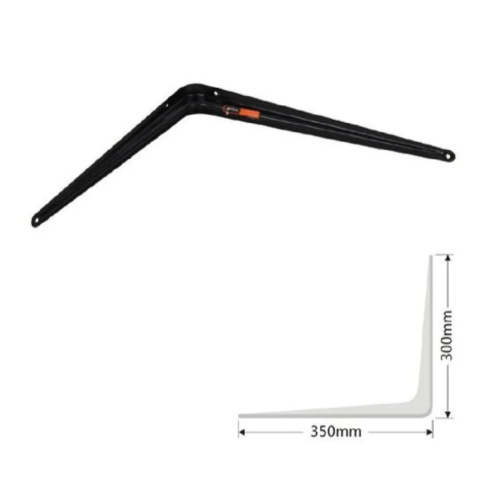 SET 2 PZ REGGIMENSOLA SUPPORTO STAFFA TRIANGOLO MENSOLA METALLO 35 CM NERO 91274