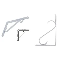 SET 2 PZ REGGIMENSOLA SUPPORTO STAFFA ANGOLIERE RINFORZO 200X150 MM BIANCA 91285