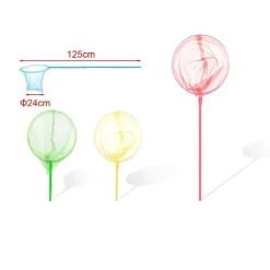 SET 3 PZ RETINO PESCA GUADINO BAMBINI ADULTI Ø24X125 CM COLORI ASSORTITI 5200387