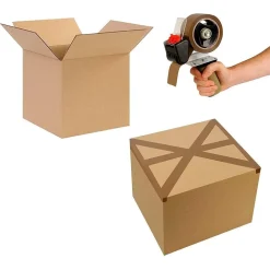 SET 6 PZ ROTOLI NASTRO ADESIVO PACCHI 50MMX132MT SILENZIOSO IMBALLO COLORE AVANA