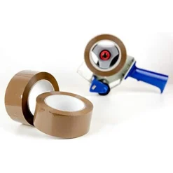 SET 6 PZ ROTOLI NASTRO ADESIVO PACCHI 50MMX132MT SILENZIOSO IMBALLO COLORE AVANA