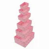 SET 6 PZ SCATOLA IN TESSUTO ORGANIZER ARMADIO SCAFFALI PORTA OGGETTI ROSA 79071