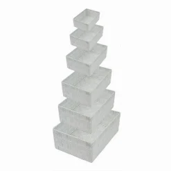 SET 6 PZ SCATOLA IN TESSUTO ORGANIZER SCAFFALI PORTA OGGETTI GRIGIO CHIARO 79066