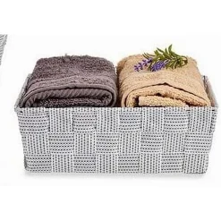 SET 6 PZ SCATOLA IN TESSUTO ORGANIZER SCAFFALI PORTA OGGETTI GRIGIO CHIARO 79066