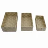 SET 3 PZ SCATOLA PORTA OGGETTI IN TESSUTO INTRECCIATO CONTENITORI BEIGE 79057