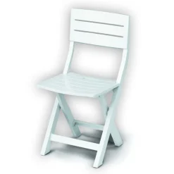 SET 4 PZ SEDIA SEDIE DA GIARDINO PATIO DA ESTERNO PIEGHEVOLE BIANCO RESINA 002235